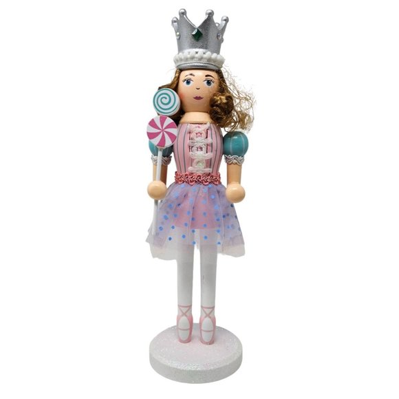 Pastel Fairy Princess Christmas Wood 14" Nutcracker - Picture 3 of 5